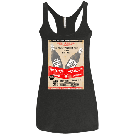 T-Shirts Vintage Black / X-Small Ketchup vs Catsup Women's Triblend Racerback Tank