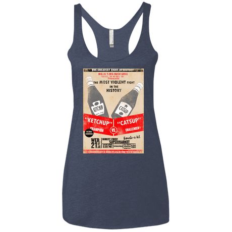 T-Shirts Vintage Navy / X-Small Ketchup vs Catsup Women's Triblend Racerback Tank