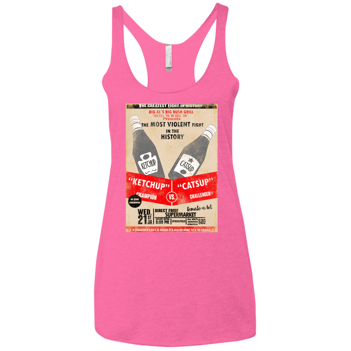 T-Shirts Vintage Pink / X-Small Ketchup vs Catsup Women's Triblend Racerback Tank
