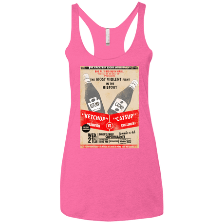 T-Shirts Vintage Pink / X-Small Ketchup vs Catsup Women's Triblend Racerback Tank