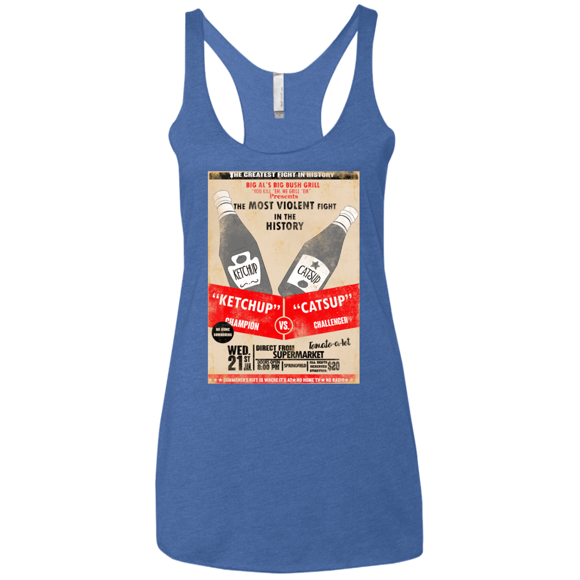 T-Shirts Vintage Royal / X-Small Ketchup vs Catsup Women's Triblend Racerback Tank