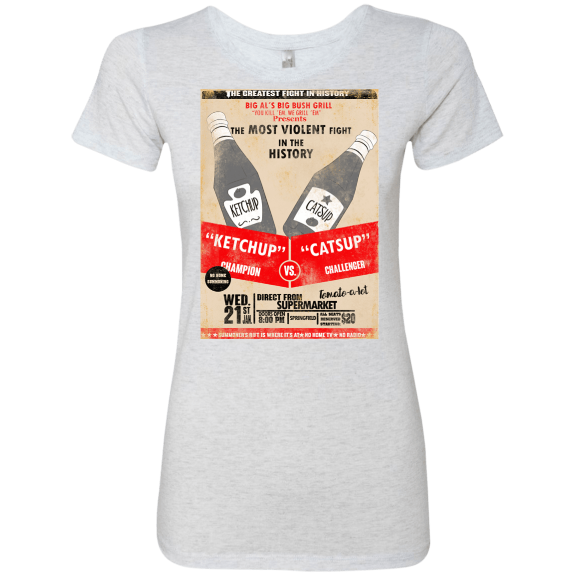 T-Shirts Heather White / S Ketchup vs Catsup Women's Triblend T-Shirt