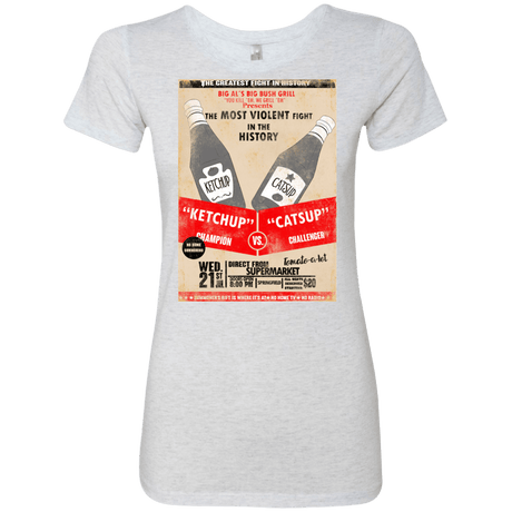 T-Shirts Heather White / S Ketchup vs Catsup Women's Triblend T-Shirt
