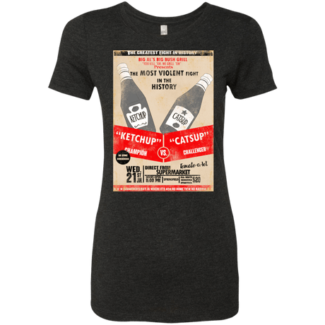 T-Shirts Vintage Black / S Ketchup vs Catsup Women's Triblend T-Shirt