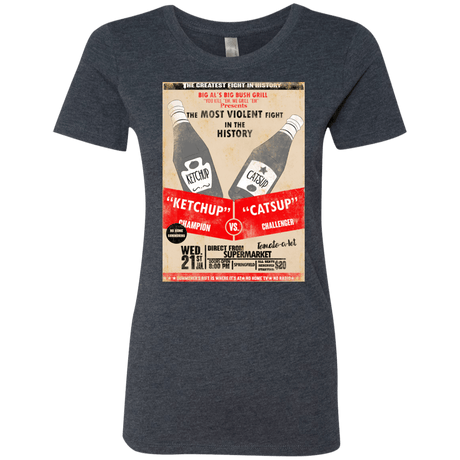 T-Shirts Vintage Navy / S Ketchup vs Catsup Women's Triblend T-Shirt