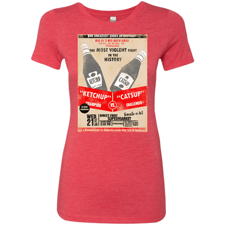 T-Shirts Vintage Red / S Ketchup vs Catsup Women's Triblend T-Shirt