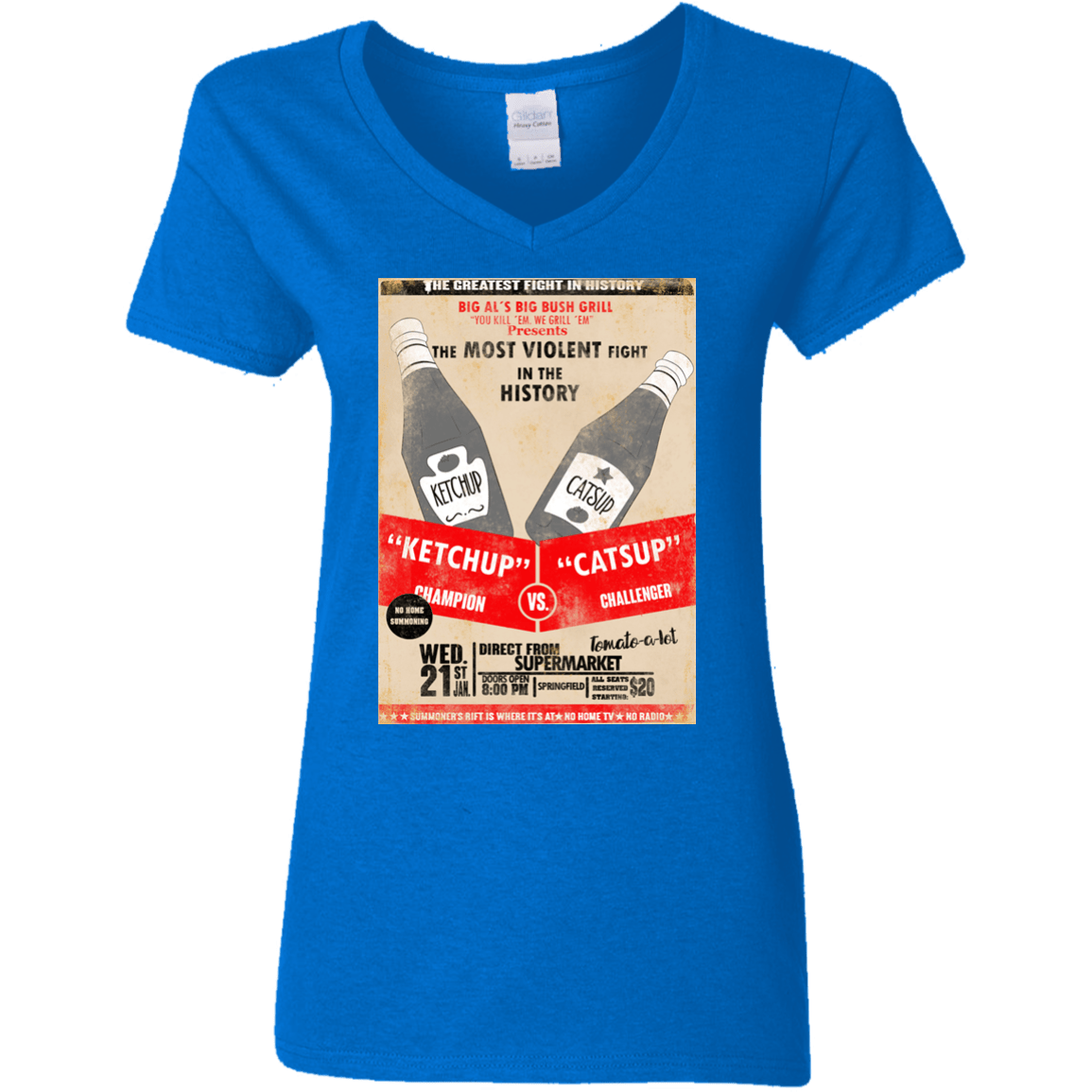 T-Shirts Royal / S Ketchup vs Catsup Women's V-Neck T-Shirt