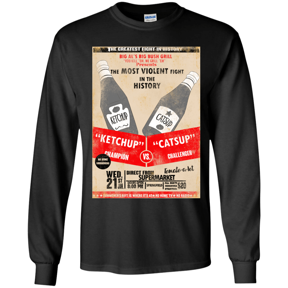 T-Shirts Black / YS Ketchup vs Catsup Youth Long Sleeve T-Shirt