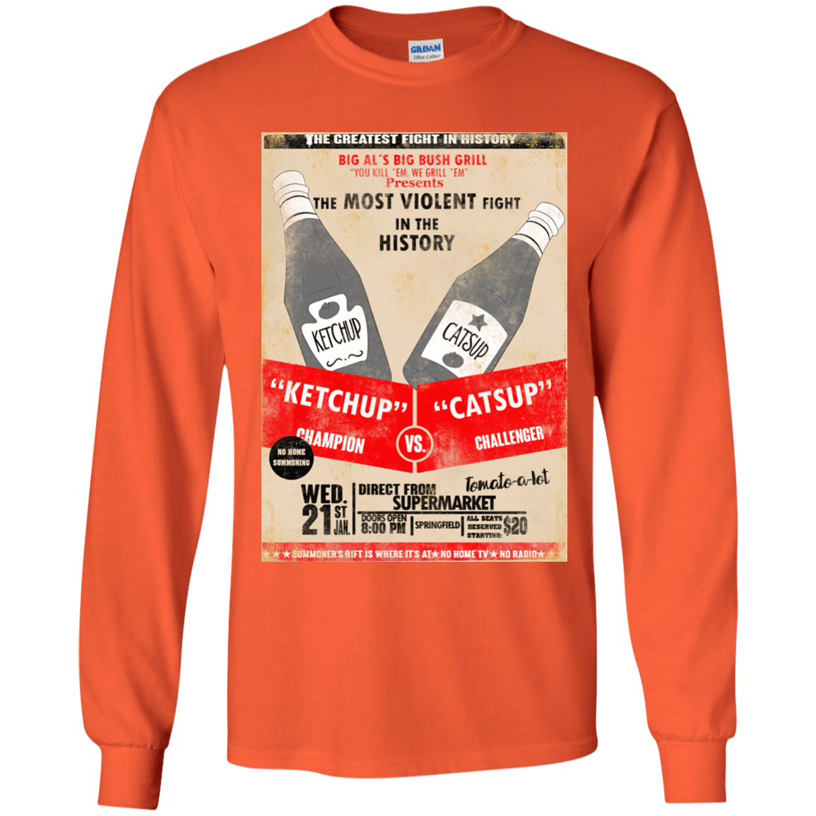 T-Shirts Orange / YS Ketchup vs Catsup Youth Long Sleeve T-Shirt
