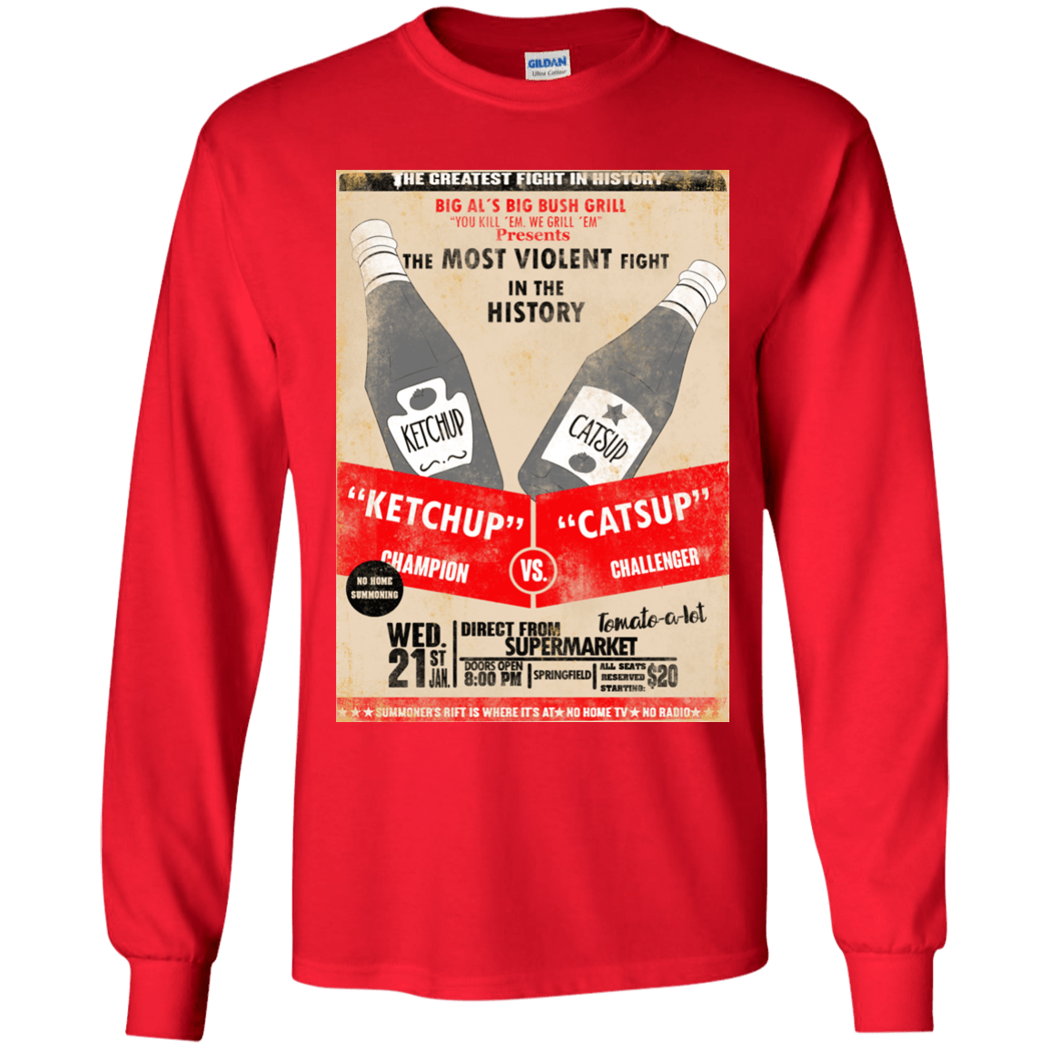 T-Shirts Red / YS Ketchup vs Catsup Youth Long Sleeve T-Shirt