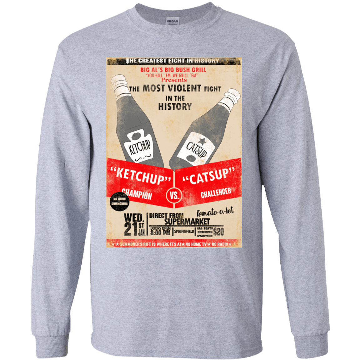 T-Shirts Sport Grey / YS Ketchup vs Catsup Youth Long Sleeve T-Shirt