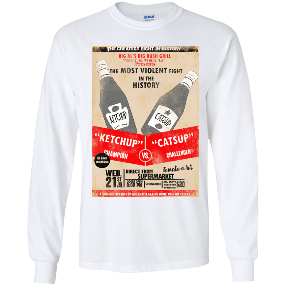 T-Shirts White / YS Ketchup vs Catsup Youth Long Sleeve T-Shirt