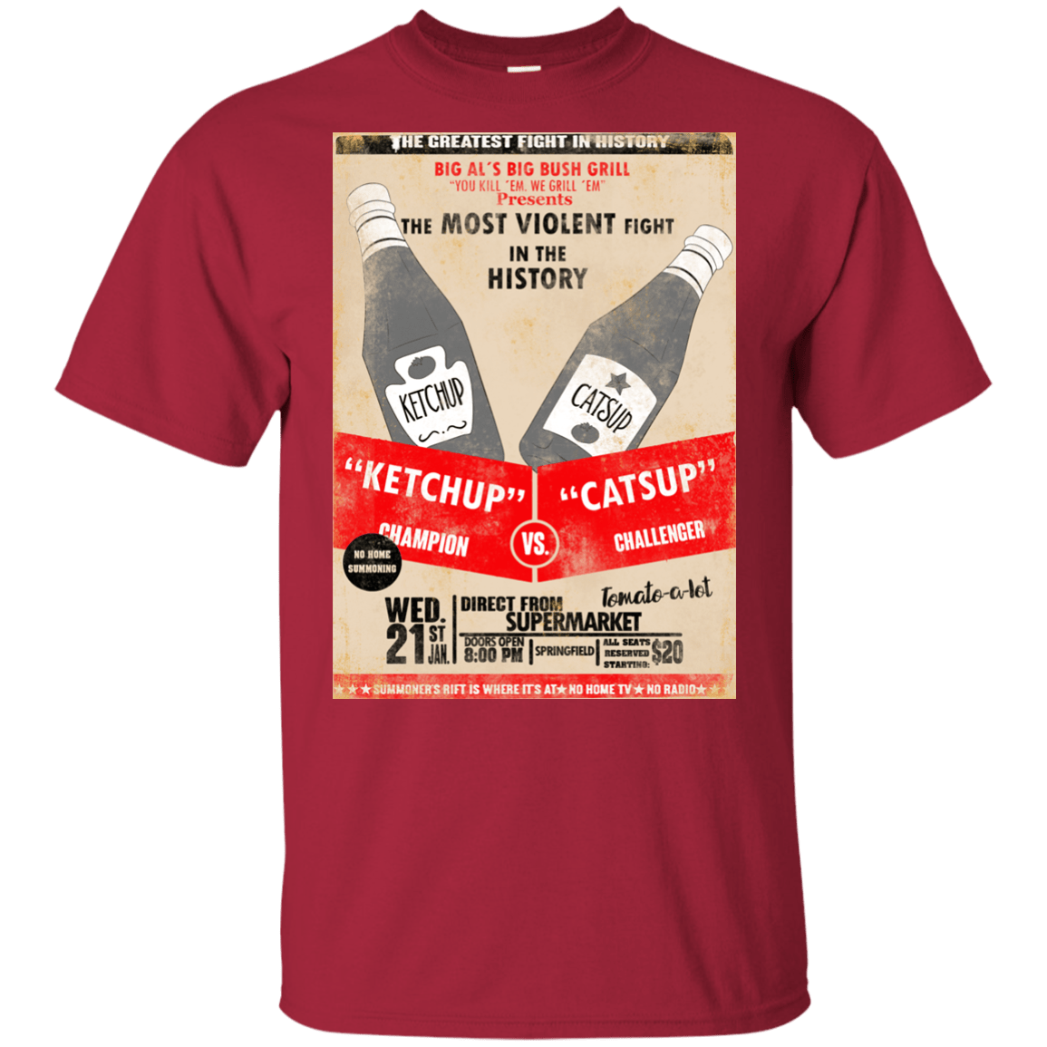 T-Shirts Cardinal / YXS Ketchup vs Catsup Youth T-Shirt