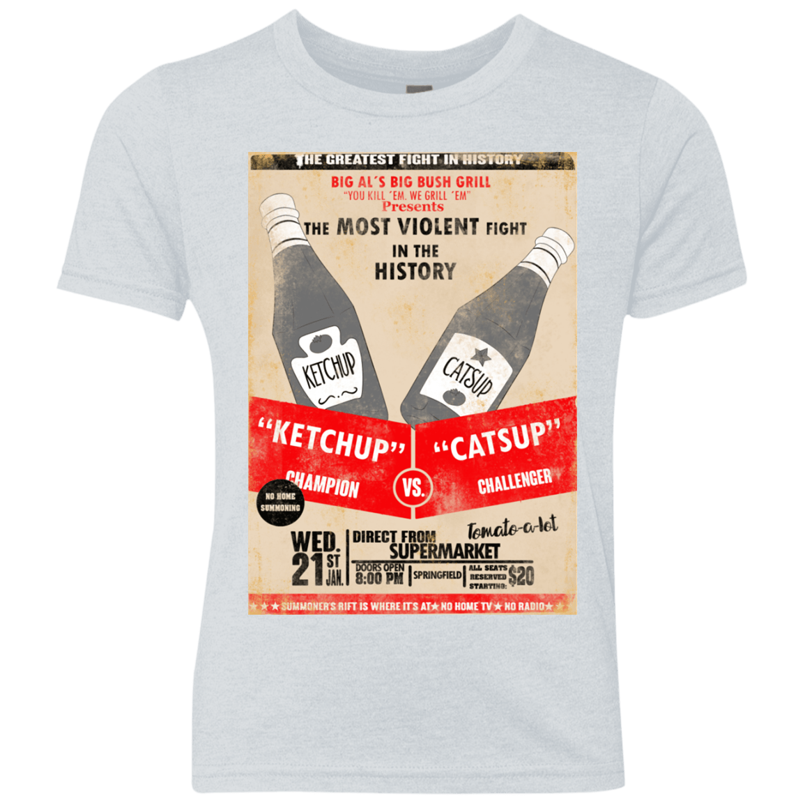 T-Shirts Heather White / YXS Ketchup vs Catsup Youth Triblend T-Shirt