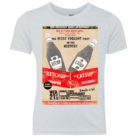 T-Shirts Heather White / YXS Ketchup vs Catsup Youth Triblend T-Shirt