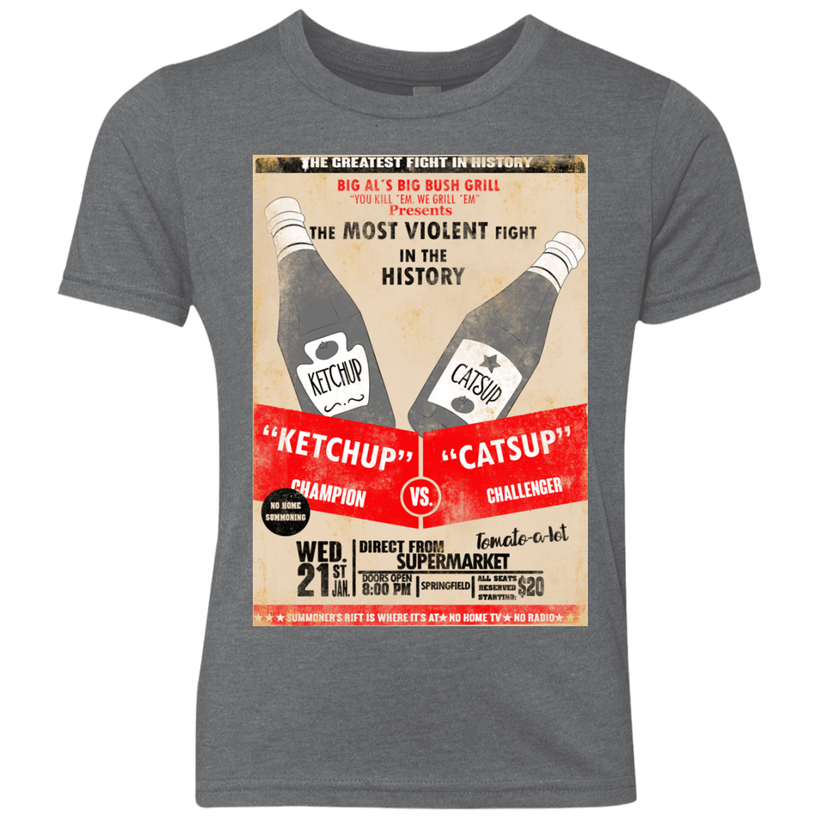 T-Shirts Premium Heather / YXS Ketchup vs Catsup Youth Triblend T-Shirt