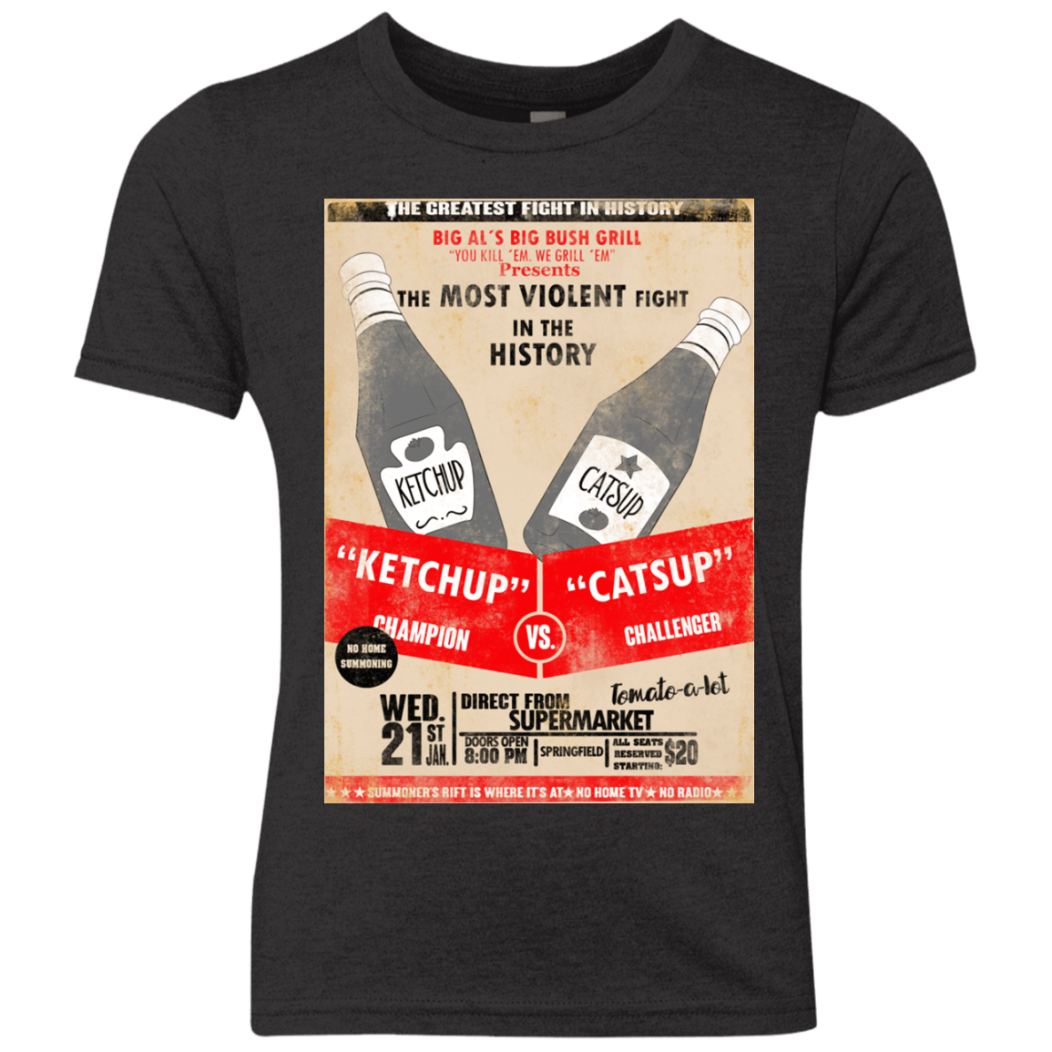 T-Shirts Vintage Black / YXS Ketchup vs Catsup Youth Triblend T-Shirt