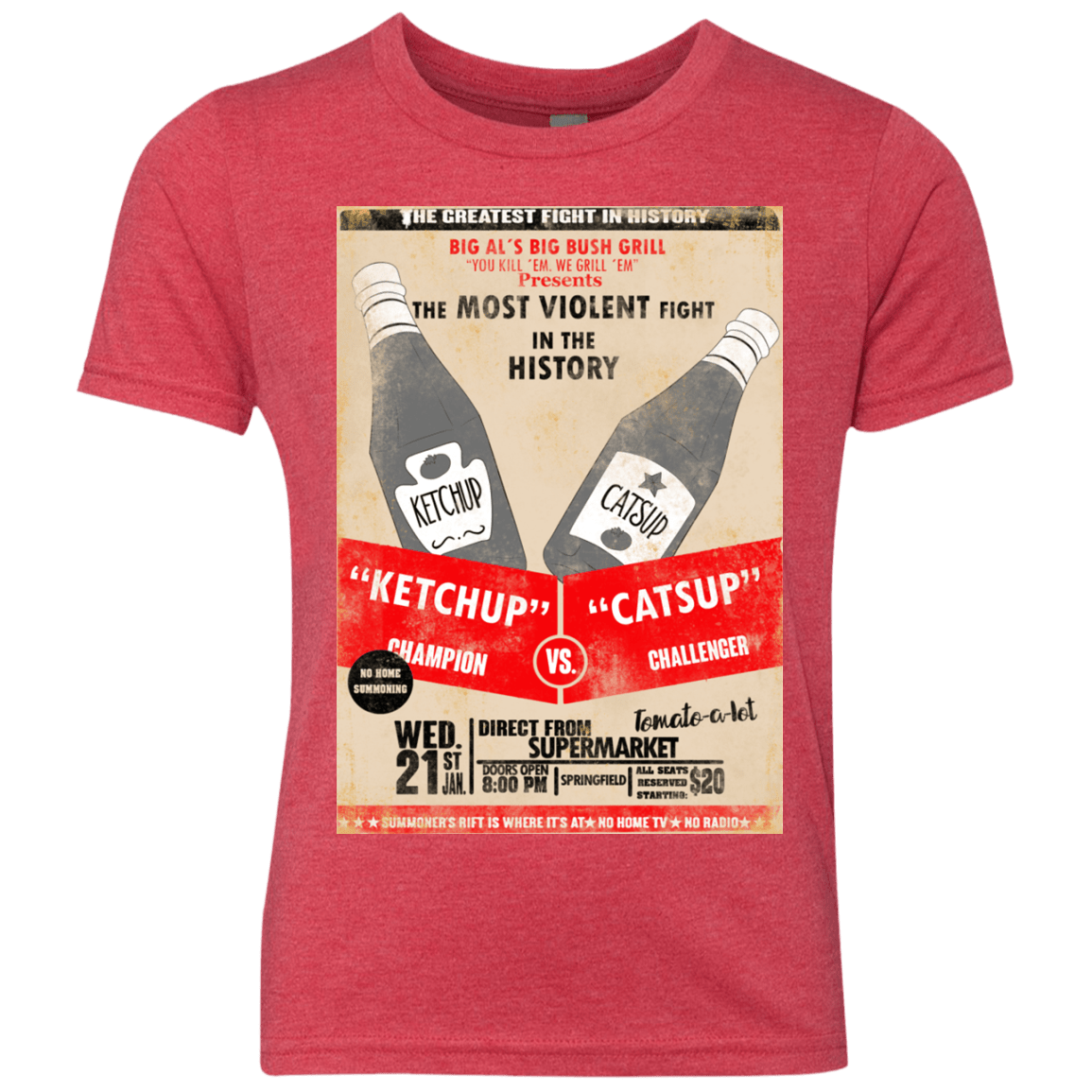 T-Shirts Vintage Red / YXS Ketchup vs Catsup Youth Triblend T-Shirt