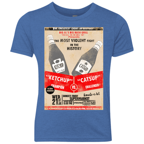 T-Shirts Vintage Royal / YXS Ketchup vs Catsup Youth Triblend T-Shirt