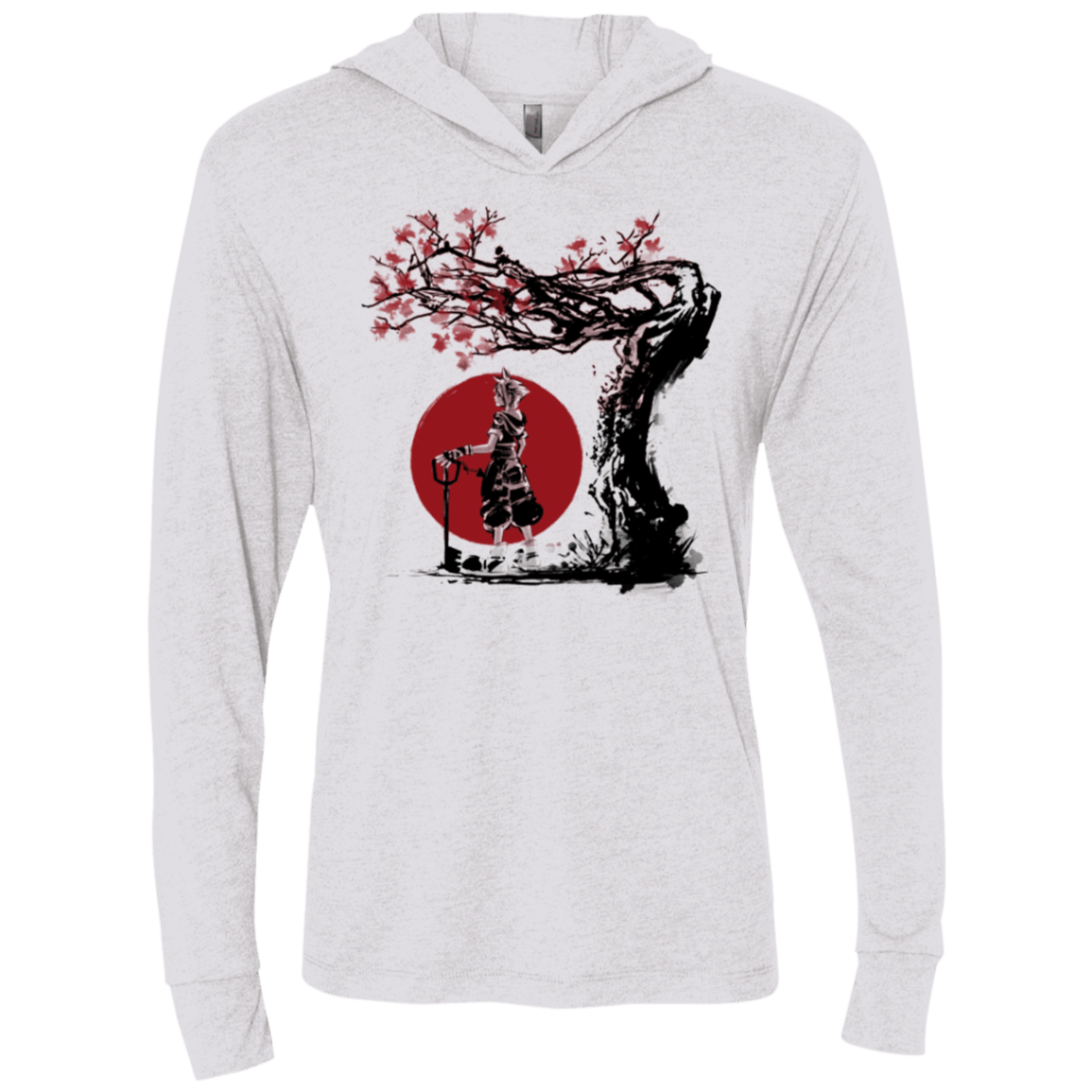 T-Shirts Heather White / X-Small Keyblade Wielder Triblend Long Sleeve Hoodie Tee