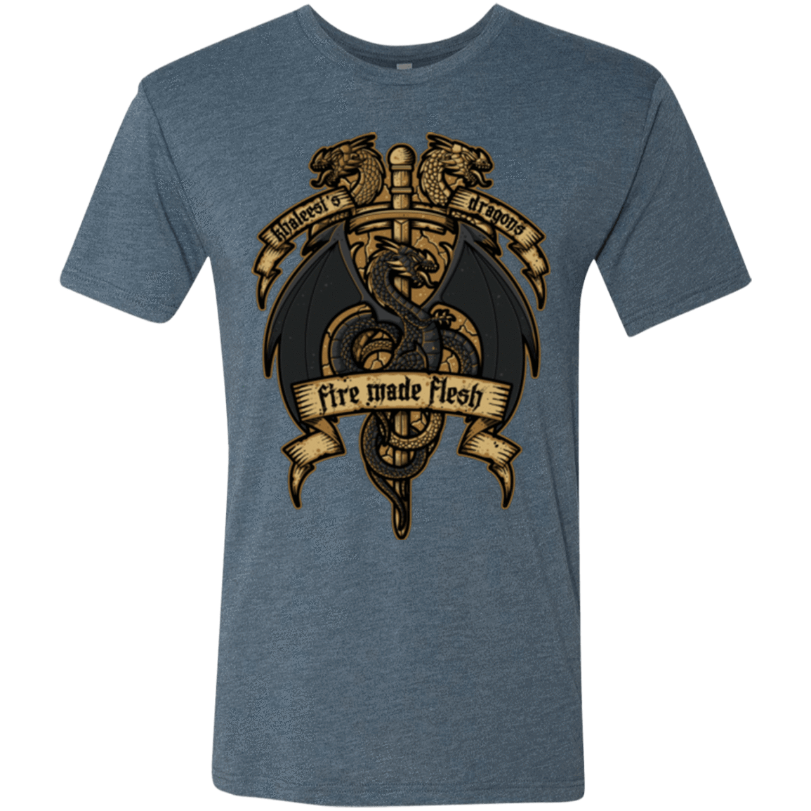 T-Shirts Indigo / Small KHALEESIS DRAGONS Men's Triblend T-Shirt