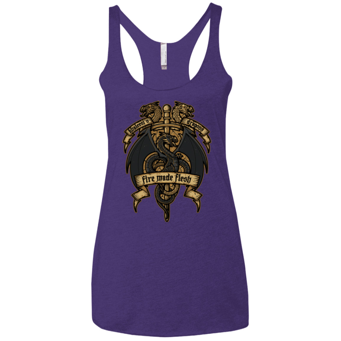 T-Shirts Purple / X-Small KHALEESIS DRAGONS Women's Triblend Racerback Tank
