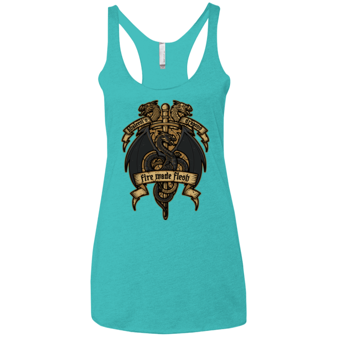 T-Shirts Tahiti Blue / X-Small KHALEESIS DRAGONS Women's Triblend Racerback Tank