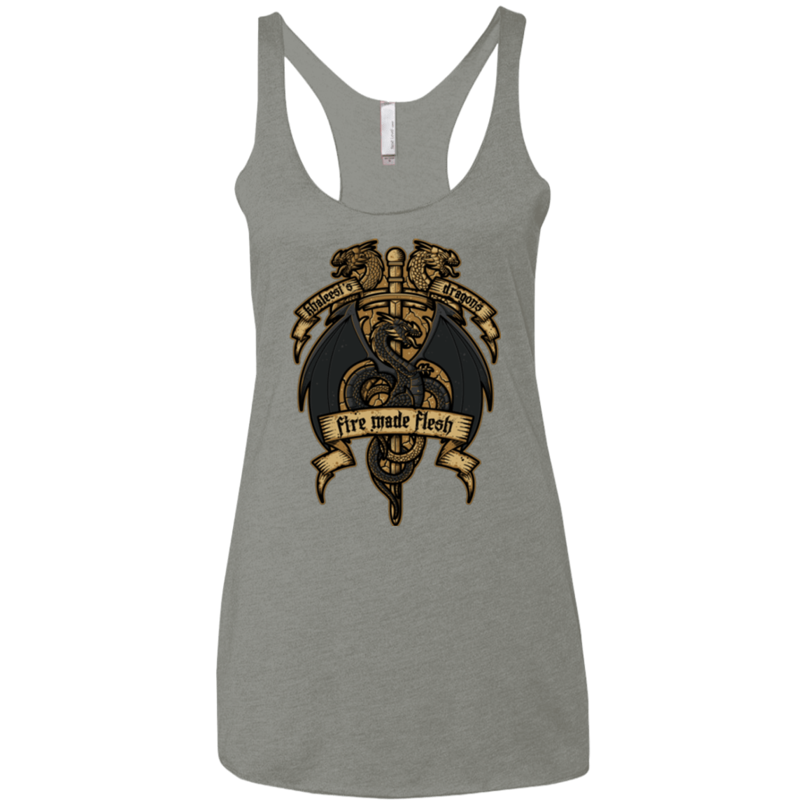 T-Shirts Venetian Grey / X-Small KHALEESIS DRAGONS Women's Triblend Racerback Tank