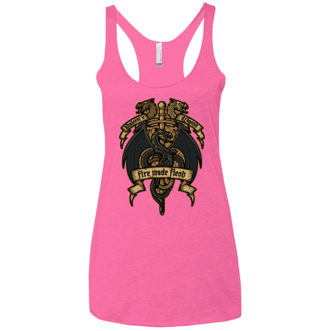 T-Shirts Vintage Pink / X-Small KHALEESIS DRAGONS Women's Triblend Racerback Tank