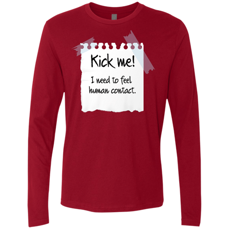 T-Shirts Cardinal / Small Kick Me Men's Premium Long Sleeve