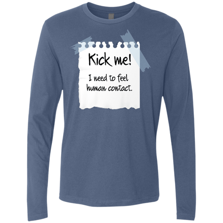 T-Shirts Indigo / Small Kick Me Men's Premium Long Sleeve