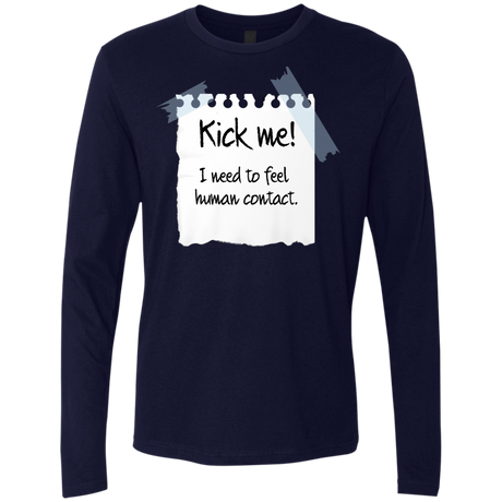 T-Shirts Midnight Navy / Small Kick Me Men's Premium Long Sleeve