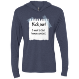 T-Shirts Vintage Navy / X-Small Kick Me Triblend Long Sleeve Hoodie Tee