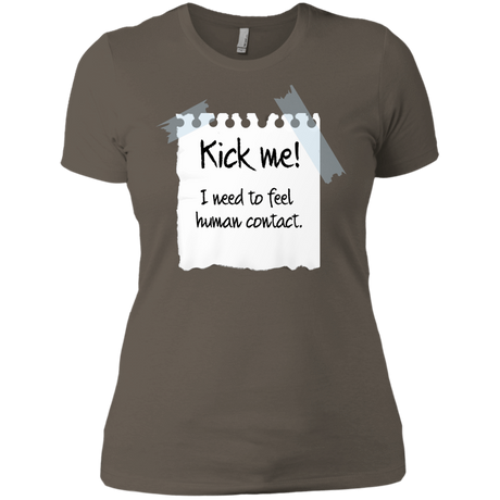 T-Shirts Warm Grey / X-Small Kick Me Women's Premium T-Shirt