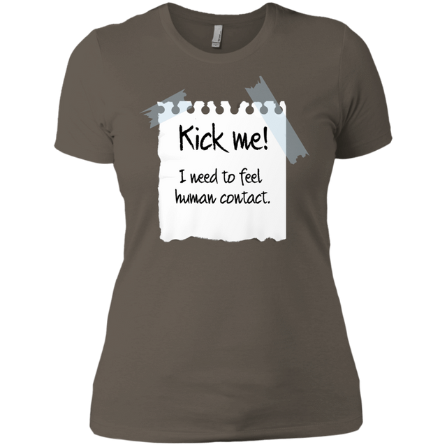 T-Shirts Warm Grey / X-Small Kick Me Women's Premium T-Shirt