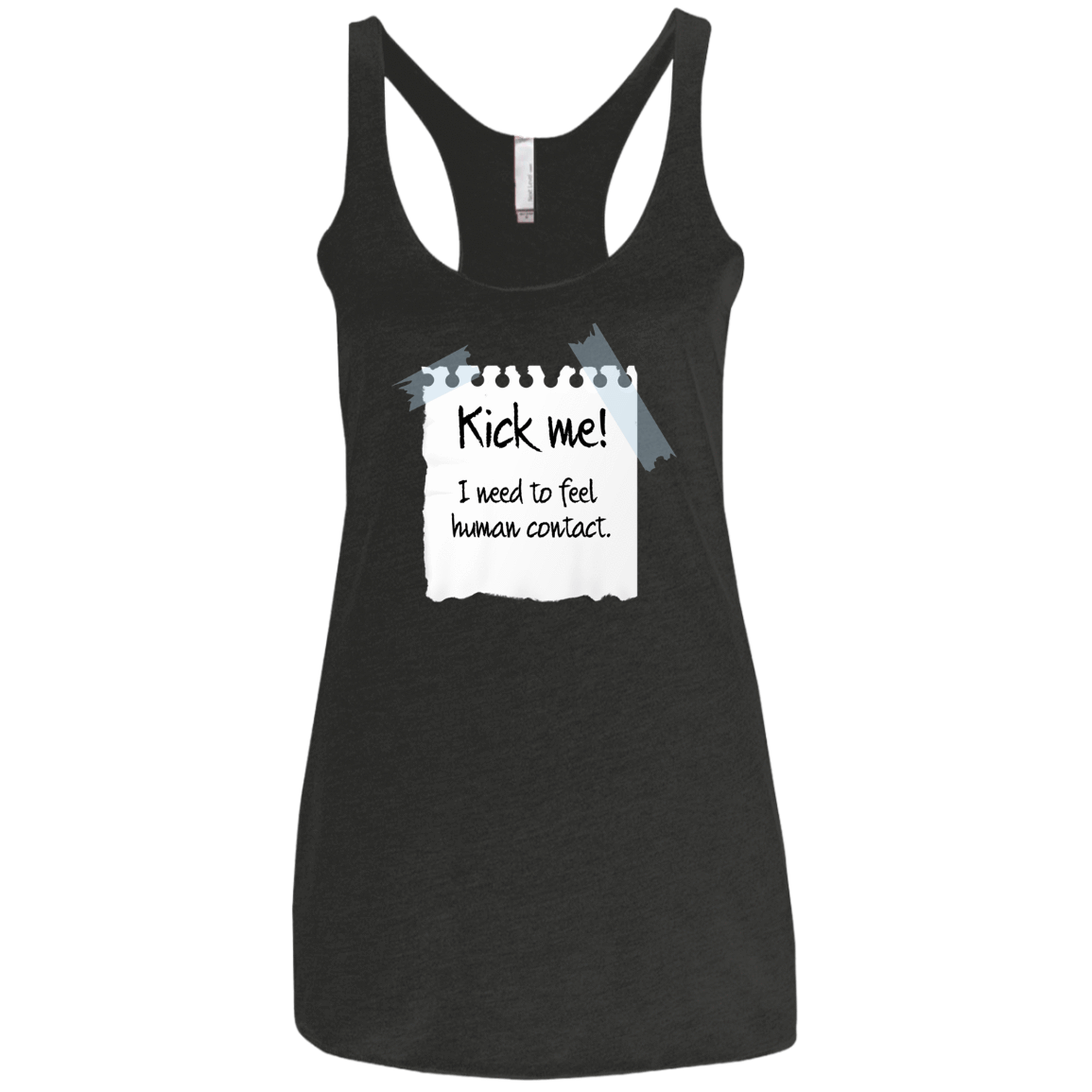 T-Shirts Vintage Black / X-Small Kick Me Women's Triblend Racerback Tank