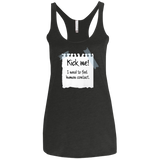 T-Shirts Vintage Black / X-Small Kick Me Women's Triblend Racerback Tank