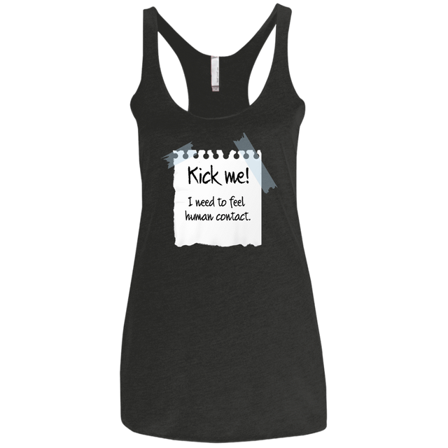 T-Shirts Vintage Black / X-Small Kick Me Women's Triblend Racerback Tank