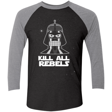 T-Shirts Vintage Black/Premium Heather / X-Small Kill all Rebels Men's Triblend 3/4 Sleeve
