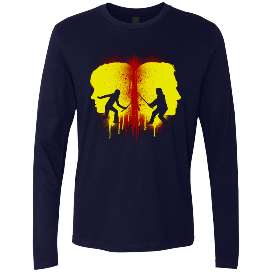 T-Shirts Midnight Navy / Small Kill Bill Silhouettes Men's Premium Long Sleeve