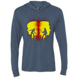 T-Shirts Indigo / X-Small Kill Bill Silhouettes Triblend Long Sleeve Hoodie Tee