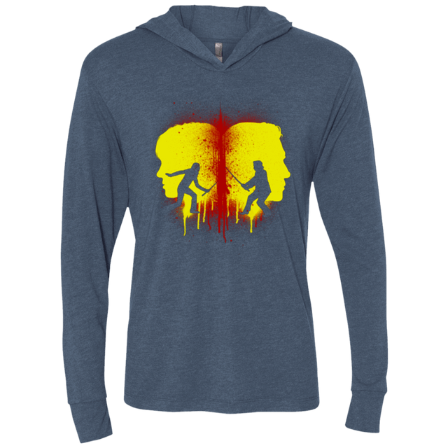 T-Shirts Indigo / X-Small Kill Bill Silhouettes Triblend Long Sleeve Hoodie Tee