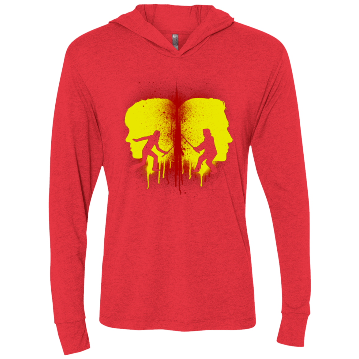 T-Shirts Vintage Red / X-Small Kill Bill Silhouettes Triblend Long Sleeve Hoodie Tee