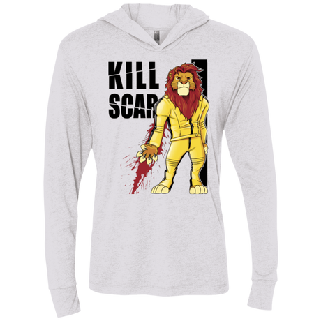 T-Shirts Heather White / X-Small Kill Scar Triblend Long Sleeve Hoodie Tee