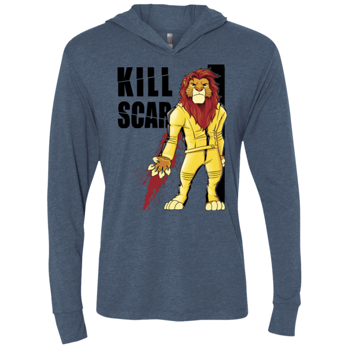 T-Shirts Indigo / X-Small Kill Scar Triblend Long Sleeve Hoodie Tee