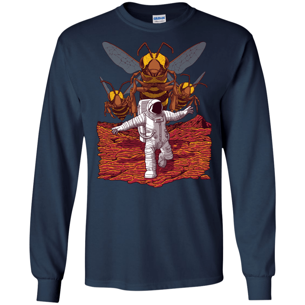 T-Shirts Navy / S Killer Bees on Mars Men's Long Sleeve T-Shirt
