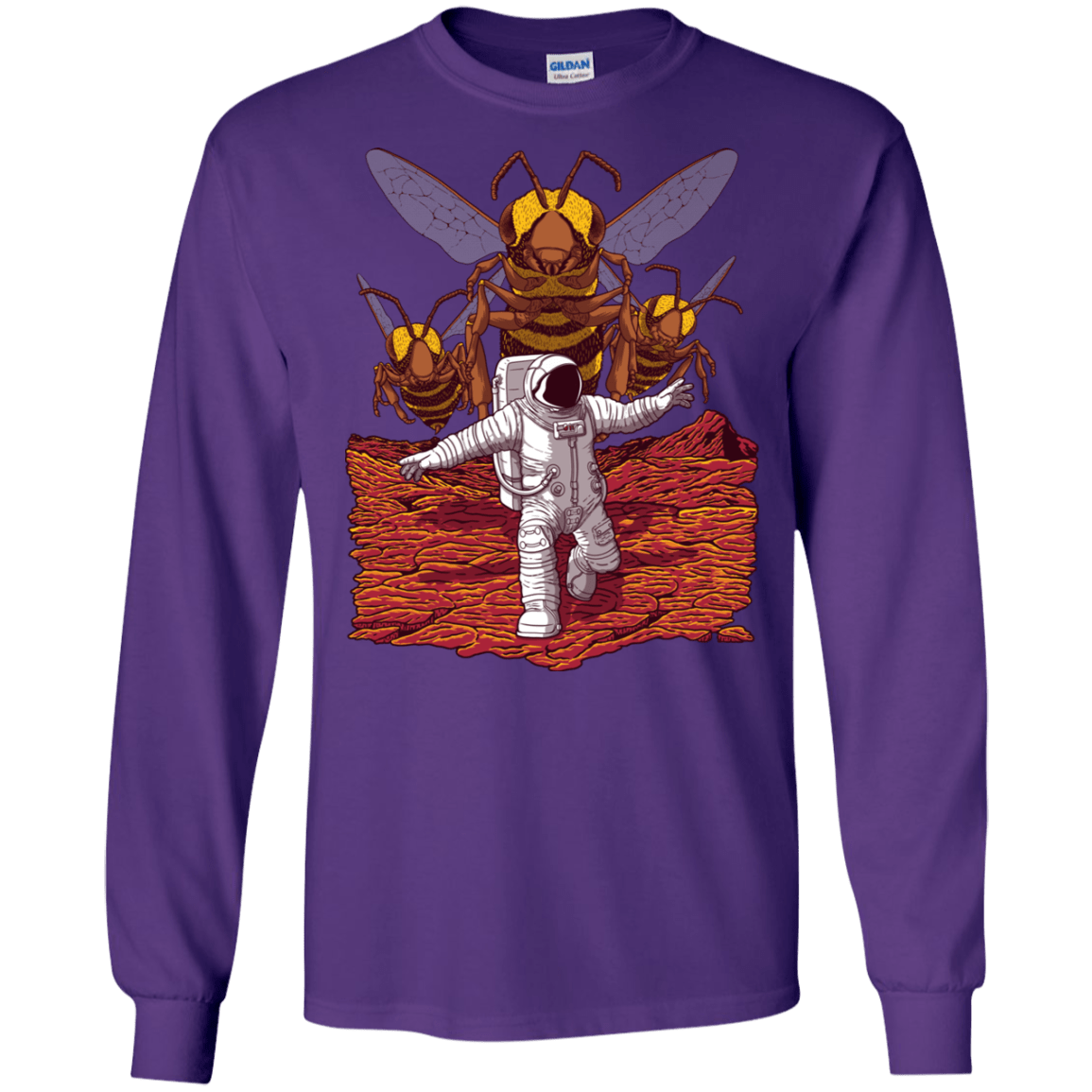 T-Shirts Purple / S Killer Bees on Mars Men's Long Sleeve T-Shirt