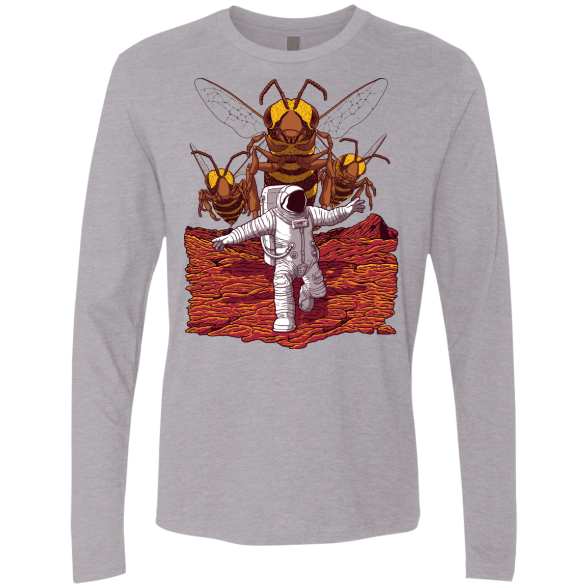 T-Shirts Heather Grey / S Killer Bees on Mars Men's Premium Long Sleeve