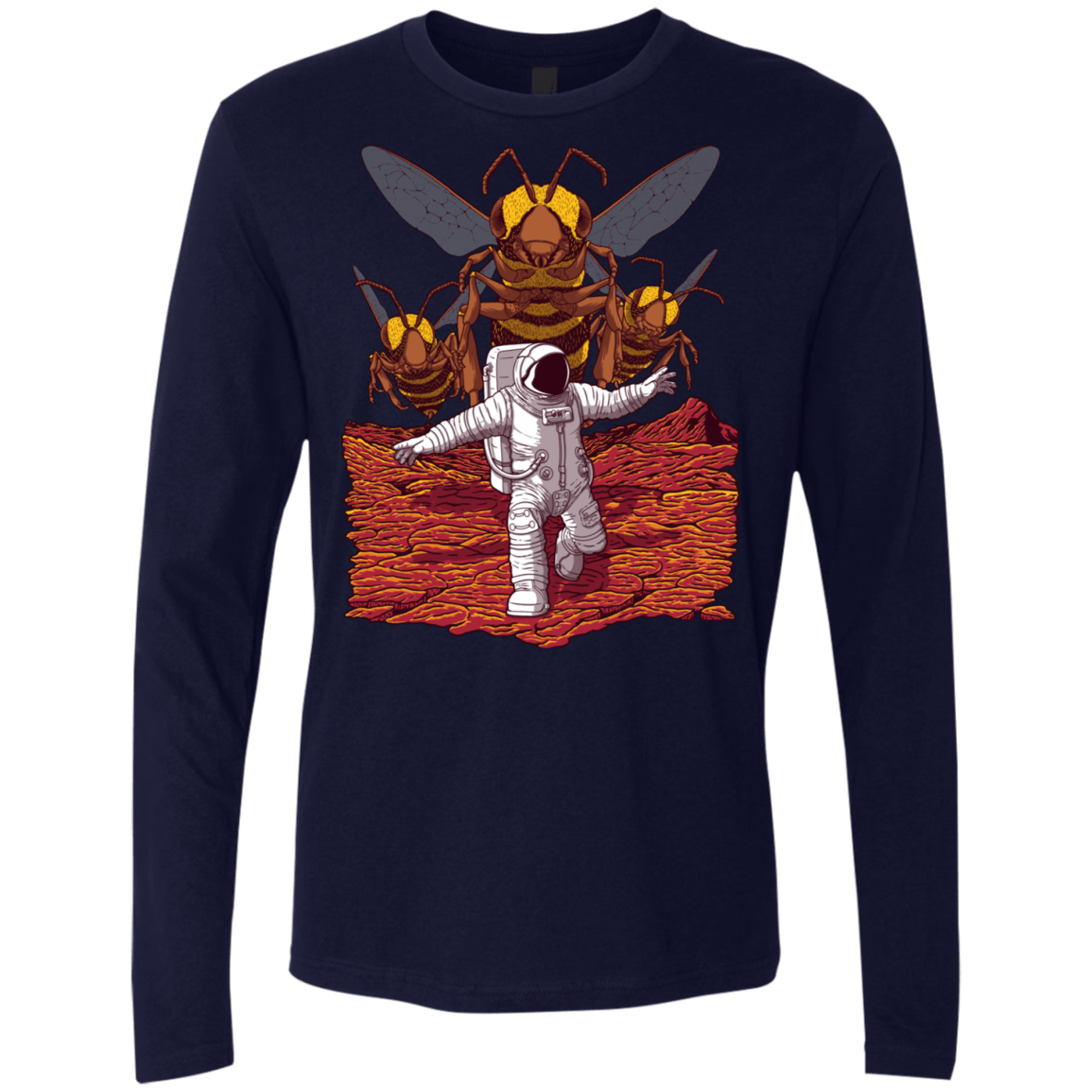 T-Shirts Midnight Navy / S Killer Bees on Mars Men's Premium Long Sleeve