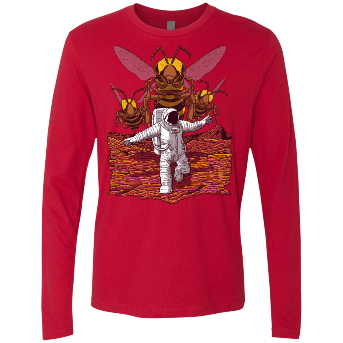 T-Shirts Red / S Killer Bees on Mars Men's Premium Long Sleeve